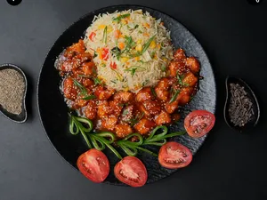 Fish Chili Dry with Rice | فیش چیلی درای همراه با برنج
