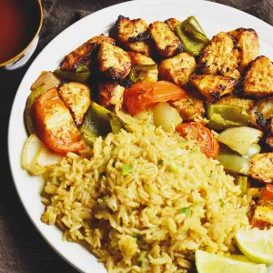 Chicken Shashlik With Rice