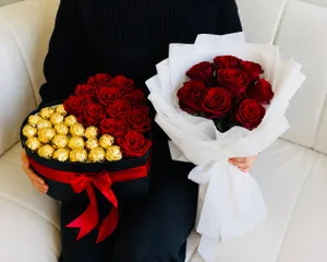 Red Flower & Gift Box | گل سرخ و باکس هدیه