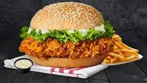 زنگر برگر با چپس وپنیر