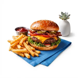 Chicken Cheese Burger | برگر گوشت مرغ با پنیر