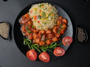 Chicken Chili Dry with Rice | چکن چیلی درای همراه با برنج