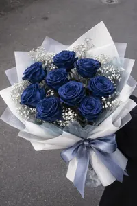 Blue Rose Bouquet | دسته گل رز آبی